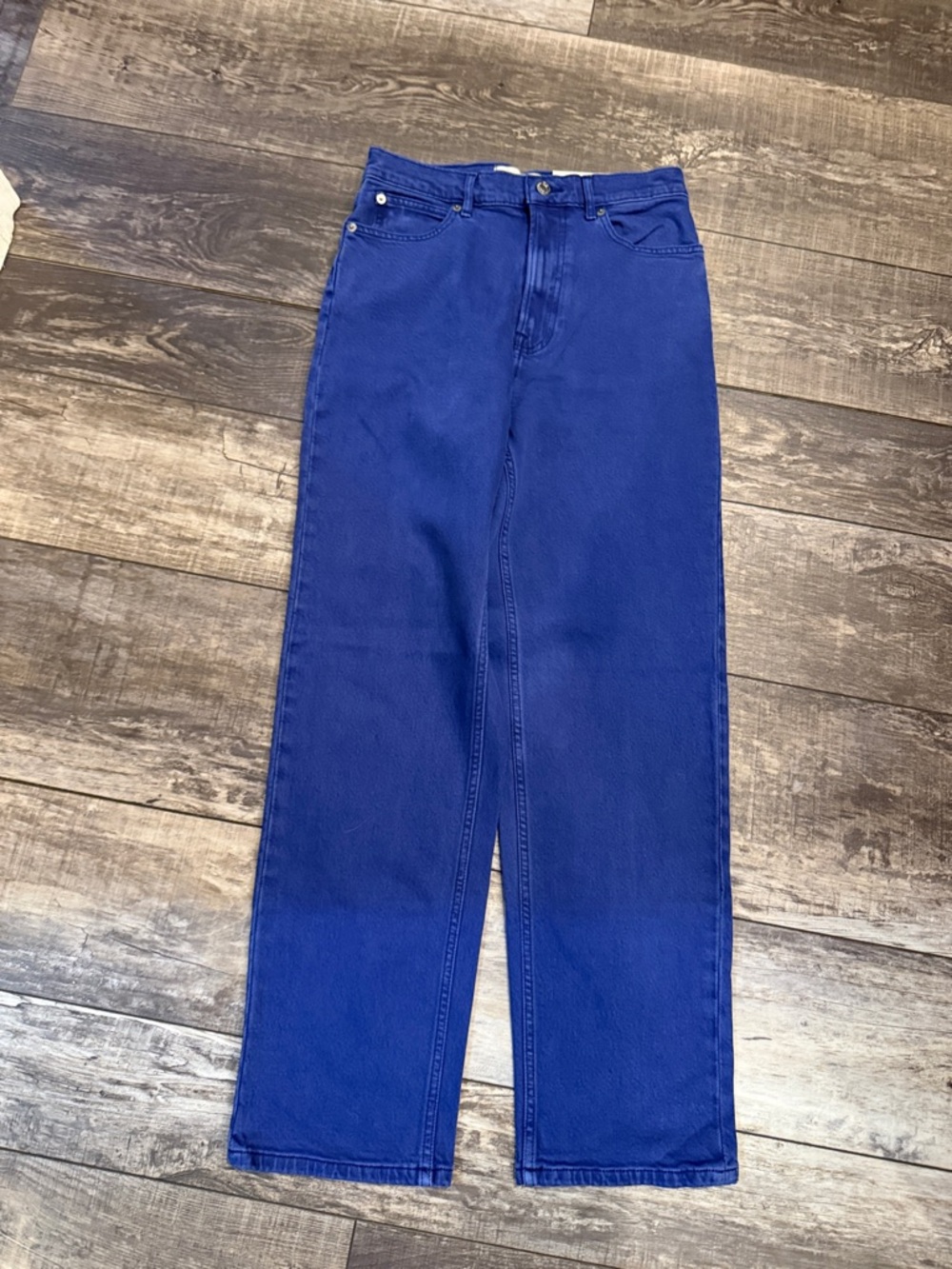 Everlane Women’s High Rise Straight Jeans in Royal Blue 27 Tall